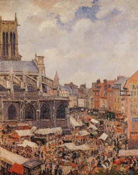 卡米耶 畢沙羅 The Market by the Church of Saint-Jacques, Dieppe 卡米耶 畢沙羅 The Market by the Church of Saint-Jacques, Dieppe